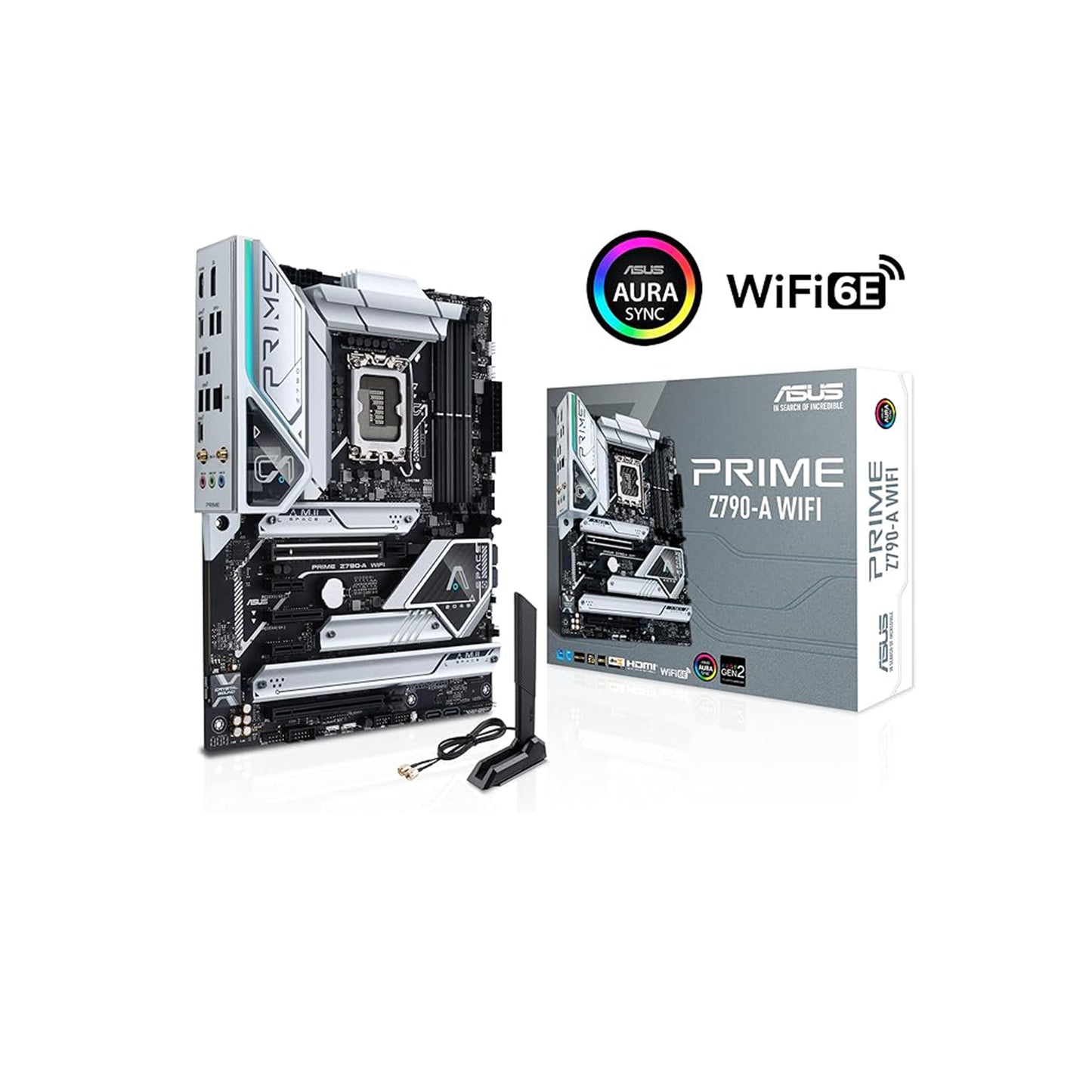 اللوحة الأم ASUS Prime Z790-A WiFi 6E LGA 1700 (Intel 14 و13 و12) ATX (16+1 DrMOS، PCIe 5.0، DDR5،4X M.2 Slots، 2.5 جيجا بايت LAN، USB 3.2 Gen 2 اللوحة الأمامية Type-C، Thunderbolt 4) /USB4، موانئ دبي) 