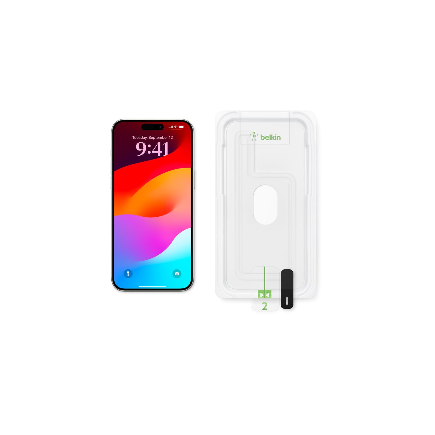 واقي شاشة Belkin UltraGlass 2 لهاتف iPhone 15 Pro Max 