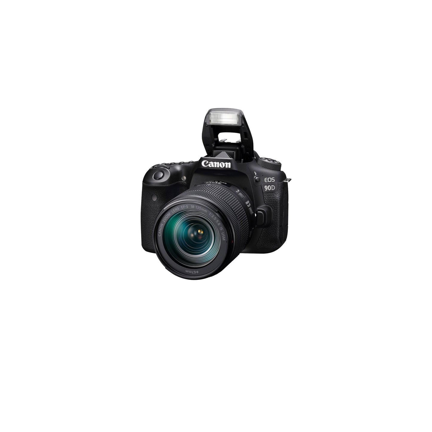 كاميرا كانون EOS 90D DSLR مع عدسة EF-S 18-135 ملم - أسود. 