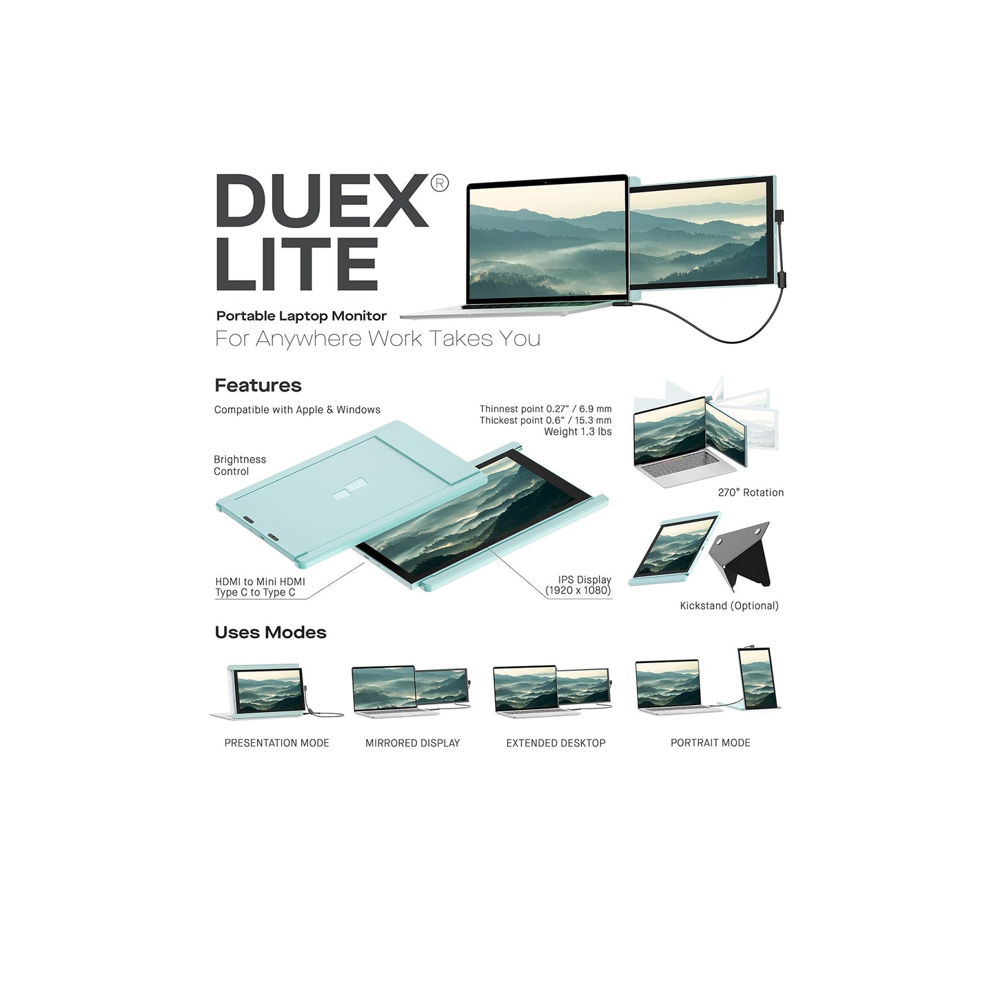 Mobile Pixels Duex Lite Mint 12.5 inch LCD