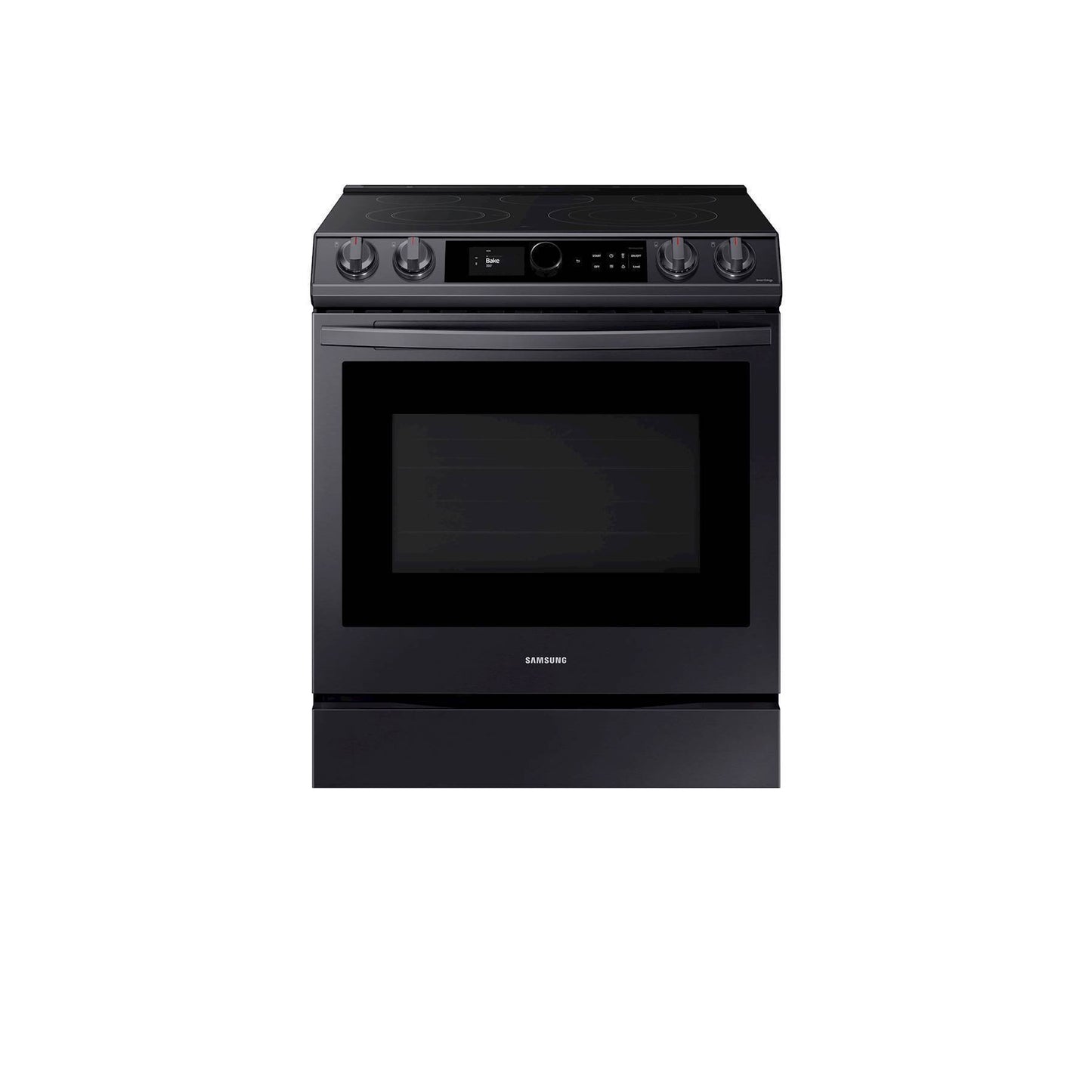 6.3 cu ft. Smart Slide-in Electric Range with Smart Dial & Air Fry in Black Stainless Steel.