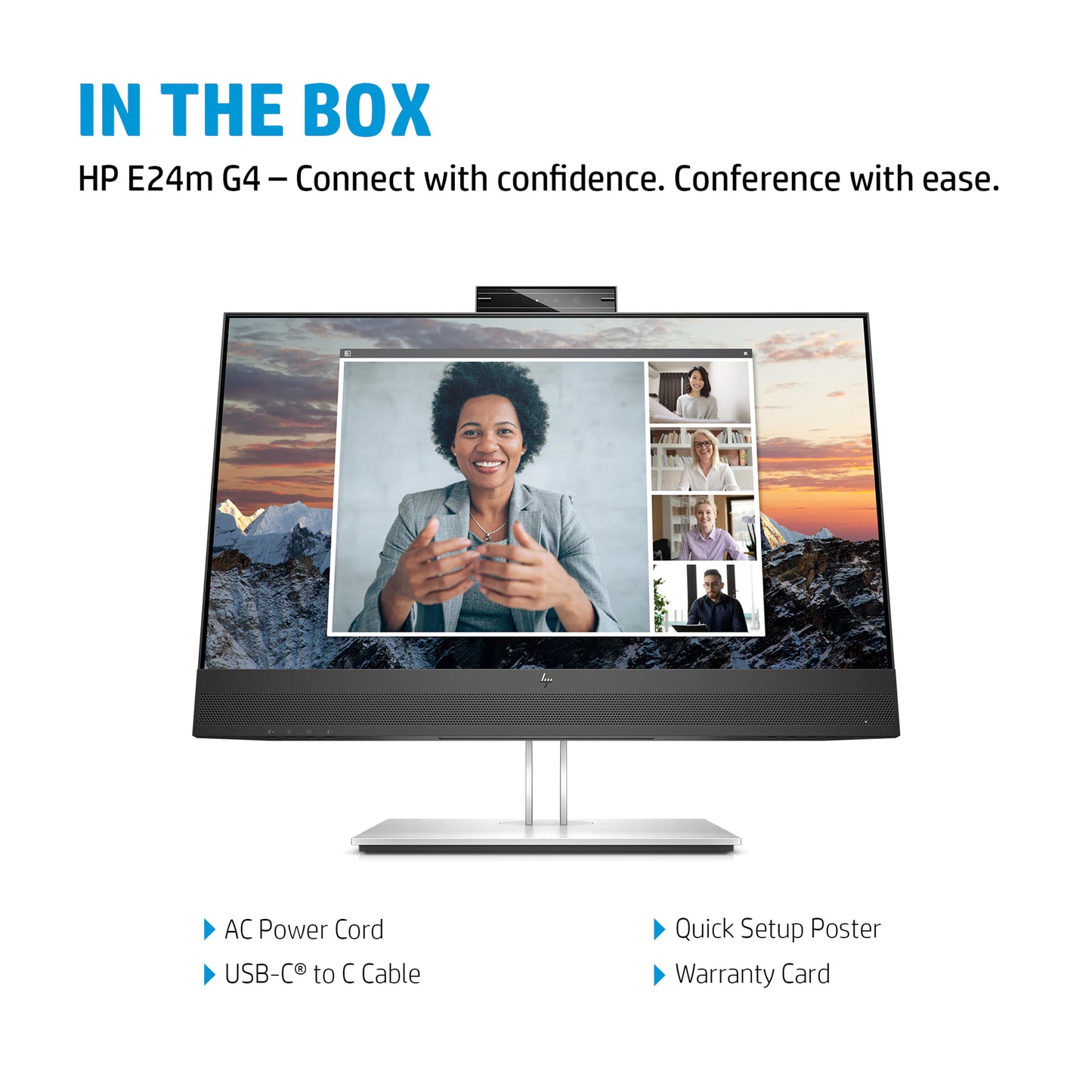 شاشة المؤتمرات HP E24m G4 FHD USB-C