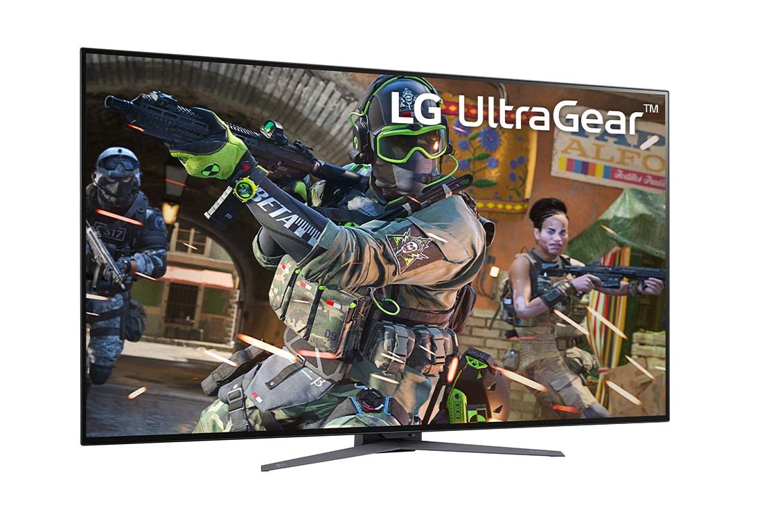 شاشة UltraGear™ UHD OLED مقاس 48 بوصة مع انعكاس منخفض مضاد للتوهج بمعدل 0.1 مللي ثانية R/T و120 هرتز ومتوافقة مع G-SYNC®