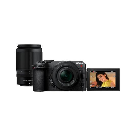 Nikon Z 30 with Two Lenses  Our most compact, lightweight mirrorless stillsvideo camera with wide-angle and telephoto zoom lenses  Nikon USA Model