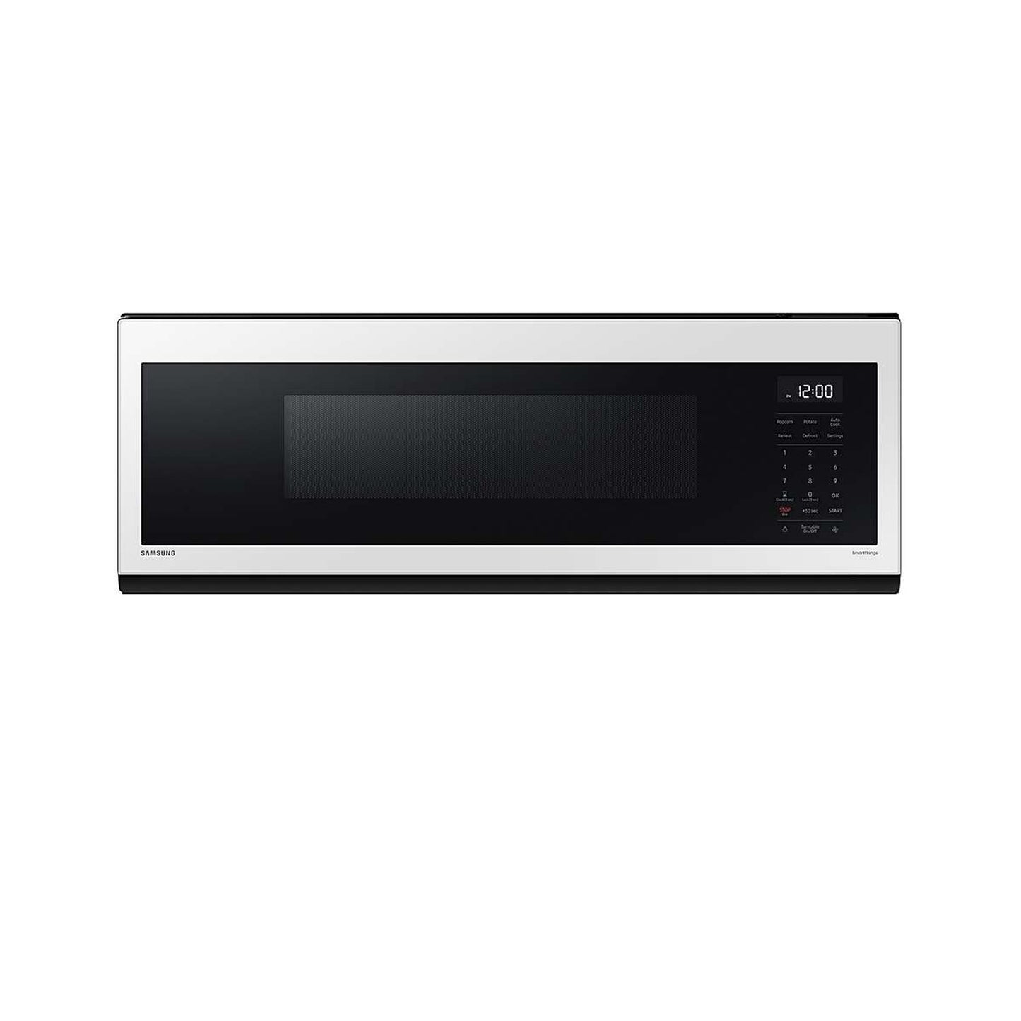 Samsung - 1.1 cu. ft. Smart SLIM Over-the-Range Microwave with 400 CFM Hood Ventilation, Wi-Fi & Voice Control - Stainless Steel.