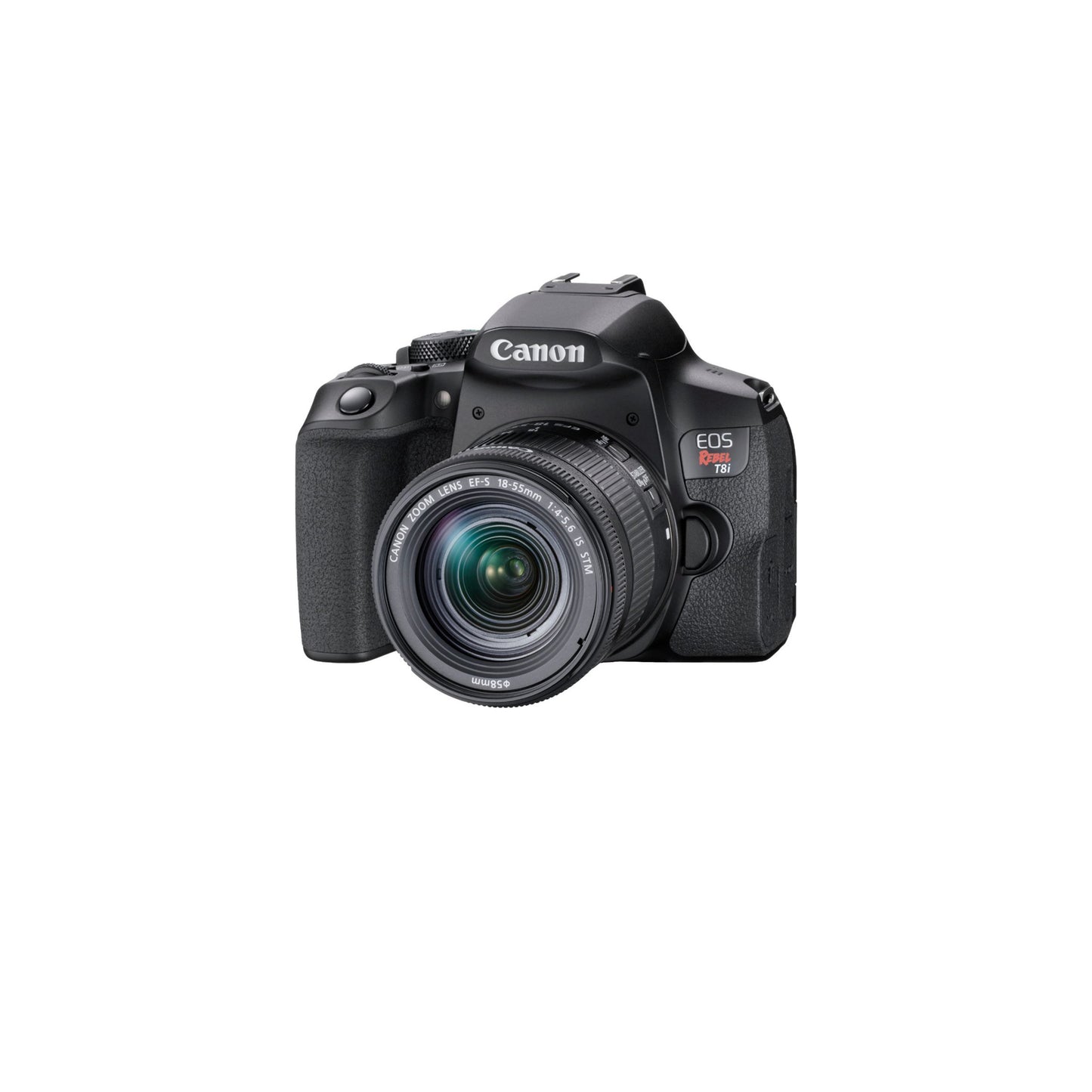 كاميرا كانون - EOS Rebel T8i DSLR مع عدسة EF-S مقاس 18-55 ملم - أسود. 