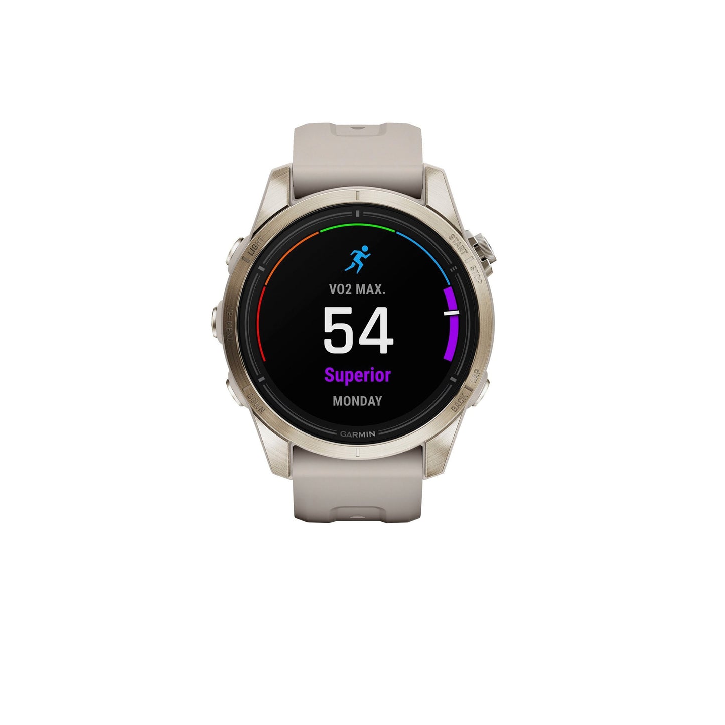 Garmin - epix Pro (Gen 2) Sapphire Edition 42mm Fiber-Reinforced Polymer - Soft Gold with Light Sand Band