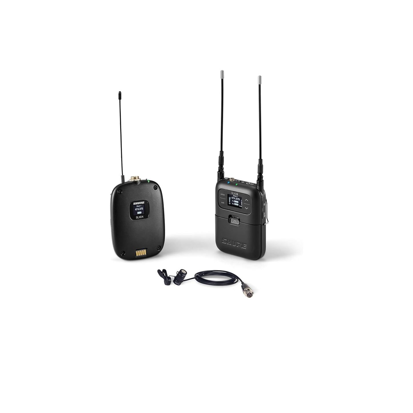 نظام Shure SLXD15/WL85 اللاسلكي الرقمي المحمول مع جهاز إرسال SLXD1 Bodypack وجهاز استقبال أحادي القناة SLXD5 وميكروفون WL185 Cardioid Lavalier | نطاق G58 (470-514 ميجاهرتز) 