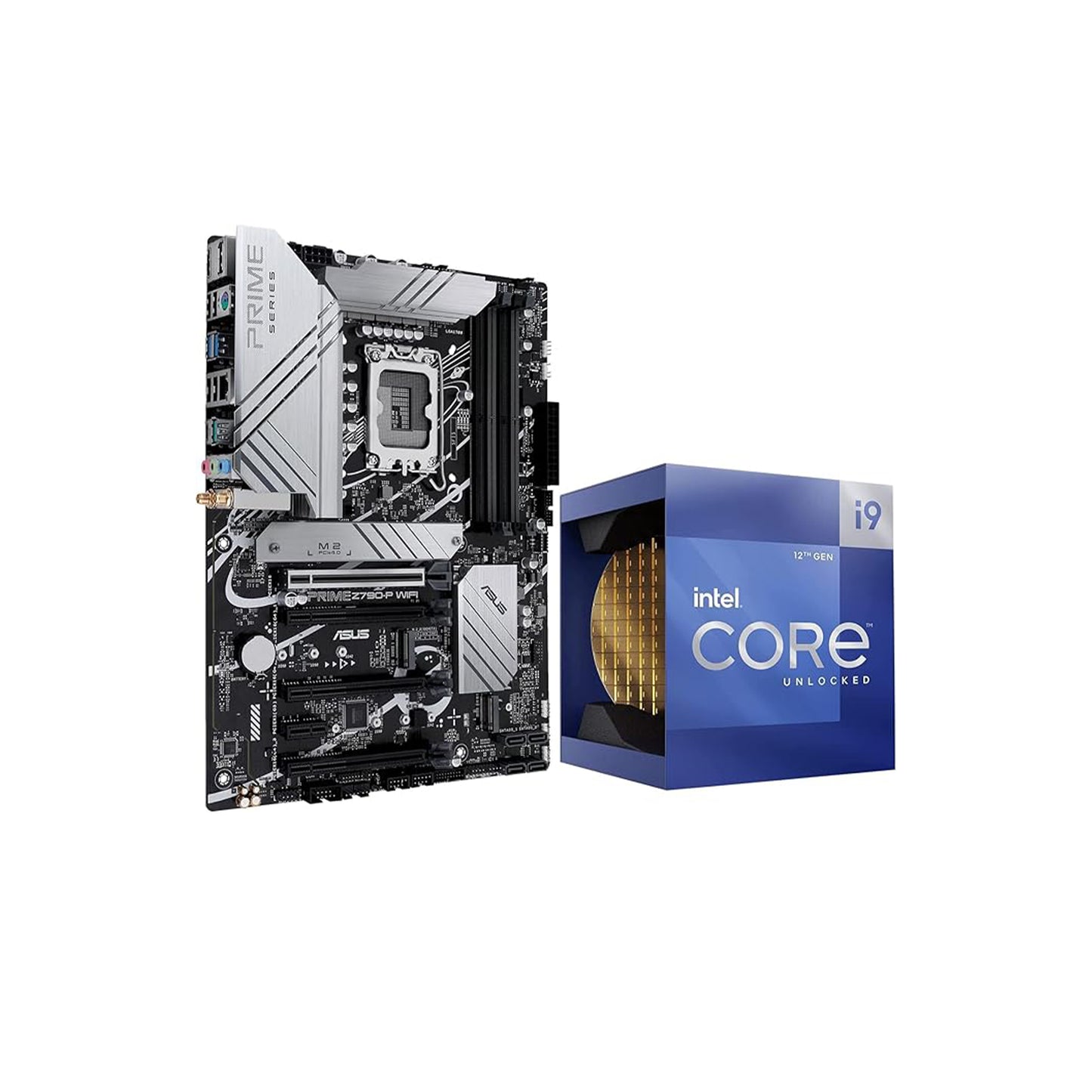 معالج Intel Core i9-12900K 16 (8P+8E) من Micro Center يصل إلى 5.2 جيجاهرتز مع حزمة رسومات Intel UHD 770 مدمجة مع اللوحة الأم ASUS Prime Z790-P WiFi DDR5 ATX للألعاب 