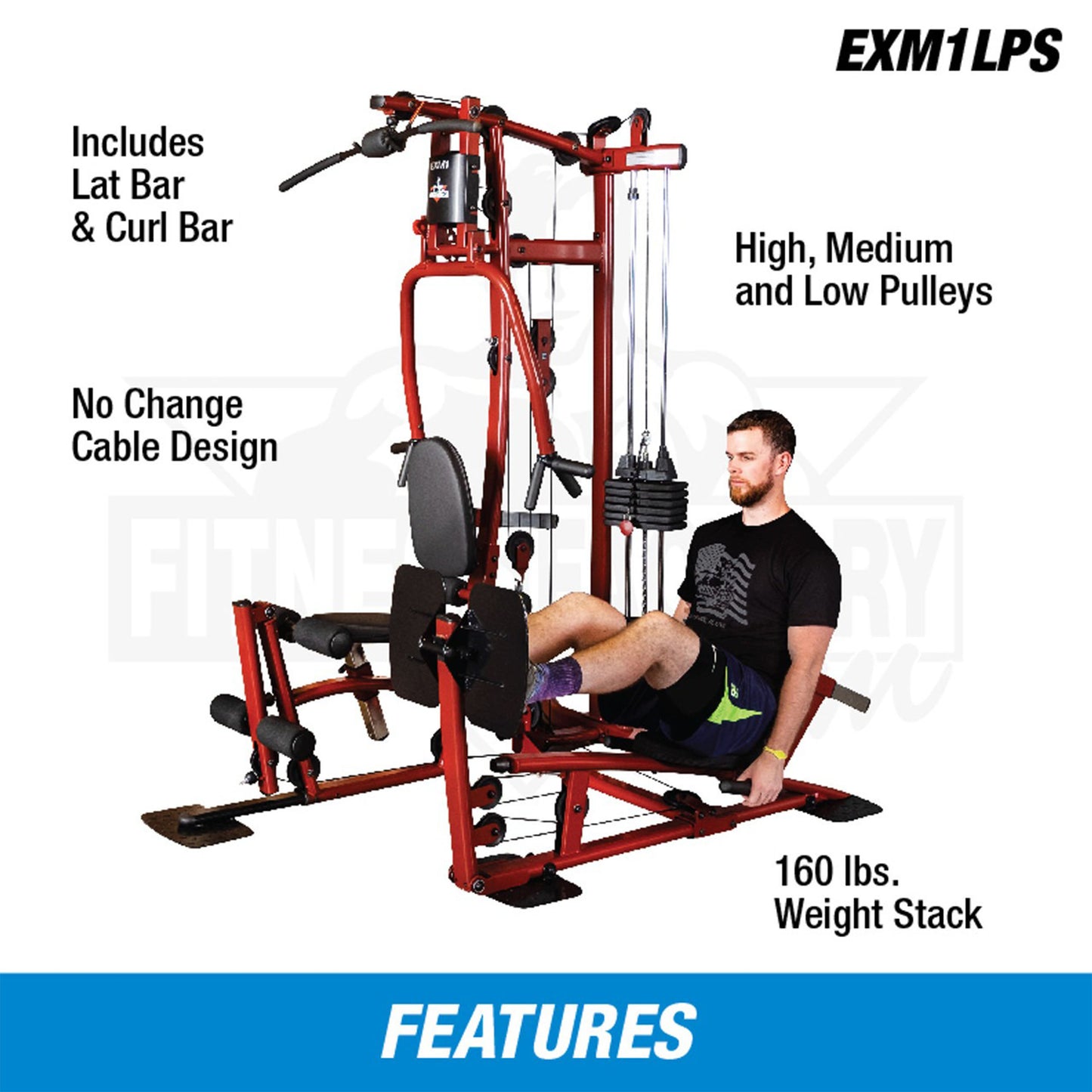 EXM1LPS Home Gym with Leg Press, Built by Body-Solid Exclusively for Fitness Factory