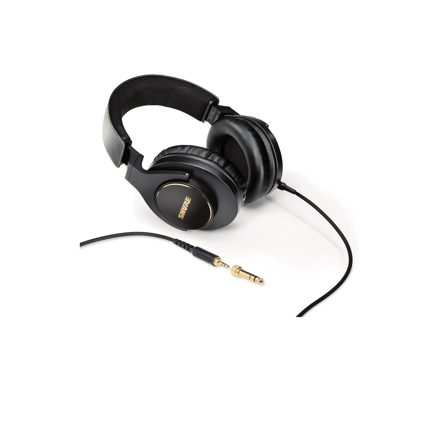 سماعات رأس سلكية فوق الأذن من Shure SRH840A للاستماع والمراقبة الحرجة، سماعة رأس احترافية، استجابة تردد مخصصة، صوت مفصل فائق، تصميم قابل للتعديل والطي - إصدار 2022 