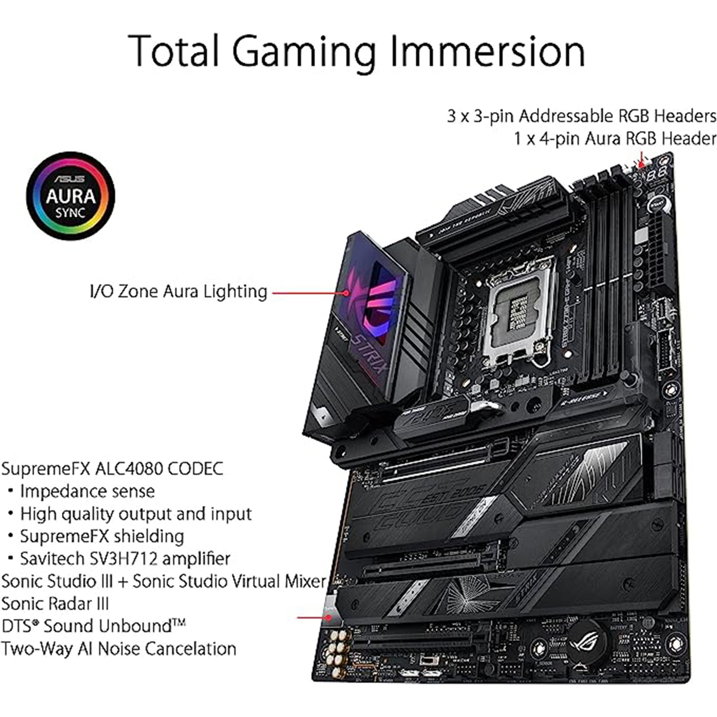 ASUS ROG Strix Z790-E Gaming WiFi 6E LGA 1700(Intel 14th,13th&amp;12th Gen) اللوحة الأم للألعاب ATX (PCIe 5.0، DDR5،18+1 مراحل طاقة، 2.5 جيجا بايت LAN، Thunderbolt 4,5xM.2، 1xPCIe 5.0 M.2، اللوحة الأمامية: منفذ USB 3.2) 