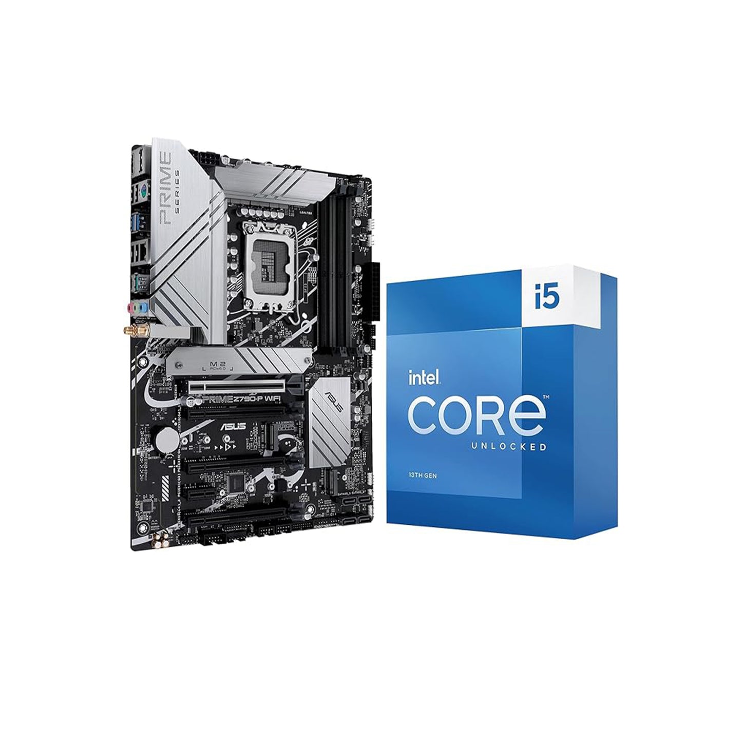 معالج Micro Center Intel Core i5-13600K 14 (6P+8E) يصل إلى 5.3 جيجاهرتز غير مقفل LGA 1700 معالج سطح المكتب مع حزمة Intel UHD Graphics 770 المدمجة مع اللوحة الأم ASUS Prime Z790-V WiFi DDR5 ATX 