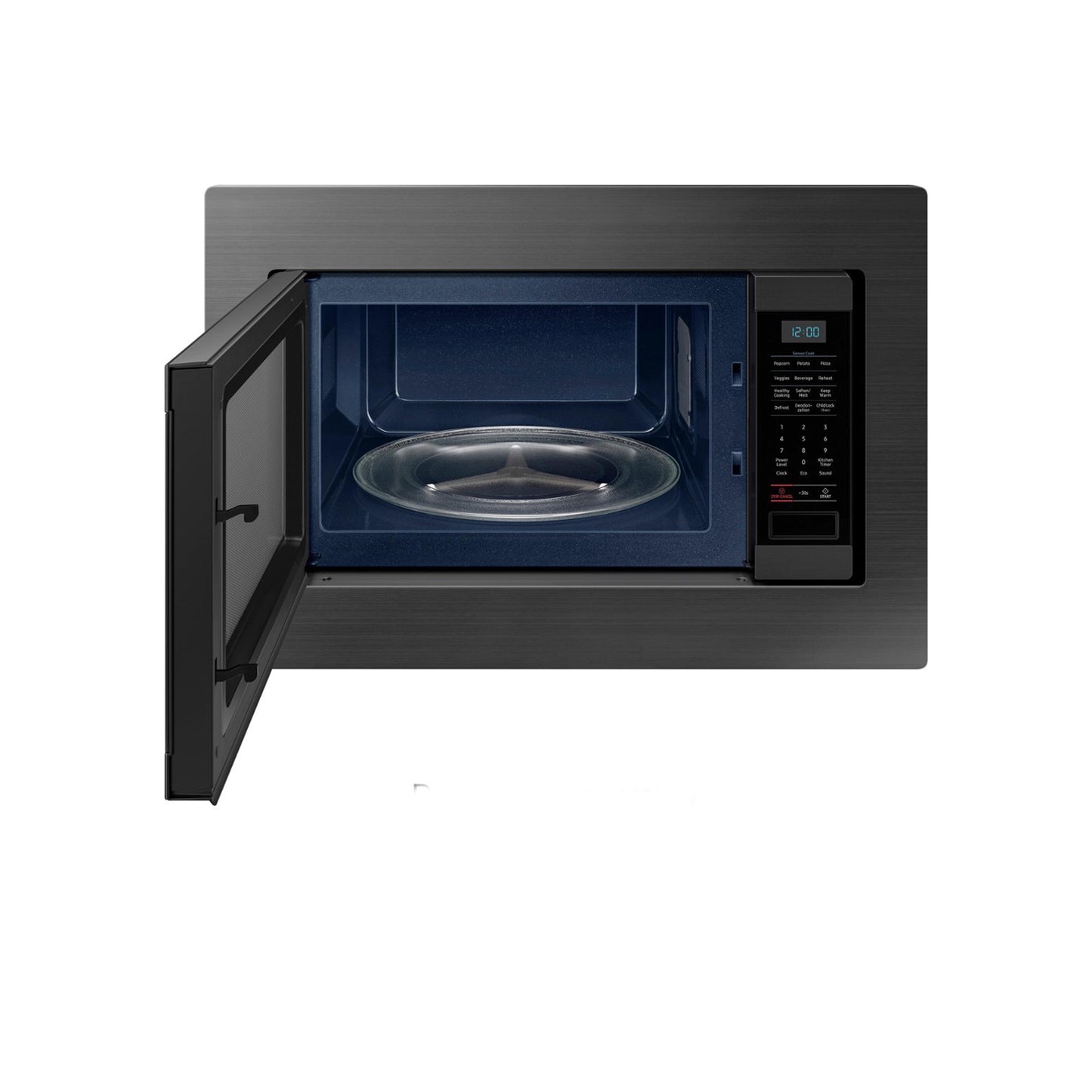 1.9 cu. ft. Countertop Microwave for Built-In Application in Fingerprint Resistant Black Stainless Steel.