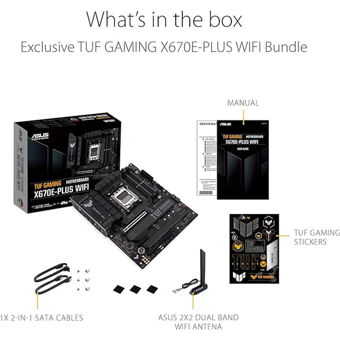 ASUS TUF Gaming X670E-PLUS WiFi 6E Socket AM5 (LGA 1718) Ryzen 7000 ATX Gaming Motherboard(16 Power Stages, PCIe® 5.0, DDR5 Memory, Four M.2 Slots,2.5 Gb LAN,USB 4, Aura RGB Lighting).