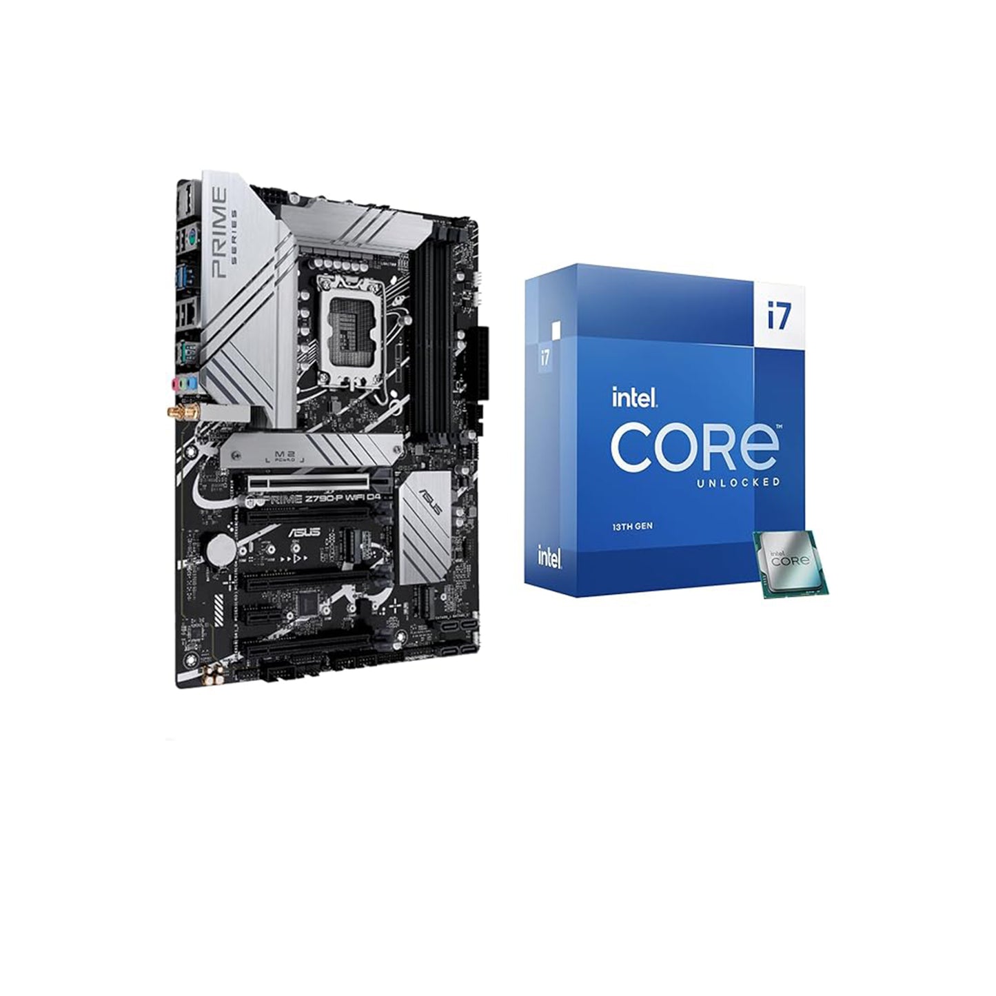 معالج سطح المكتب INLAND Micro Center Core i7-13700K 16 (8P+8E) نواة تصل إلى 5.4 جيجا هرتز غير مقفلة مع اللوحة الأم للألعاب Prime Z790-P WiFi DDR4 LGA 1700 ATX 