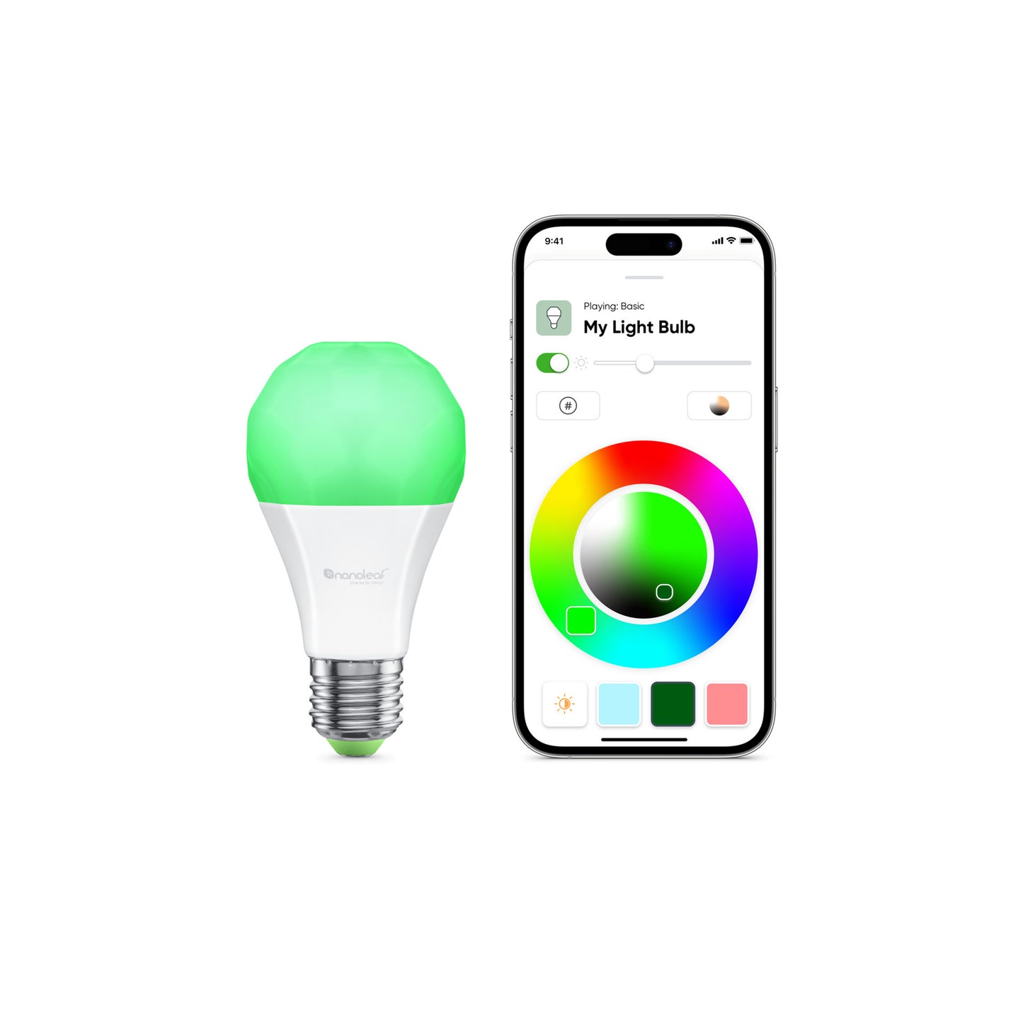 Nanoleaf Essentials Matter A19 Smart Bulb - Thread & Matter-Enabled Smart LED Light Bulb - White and Color