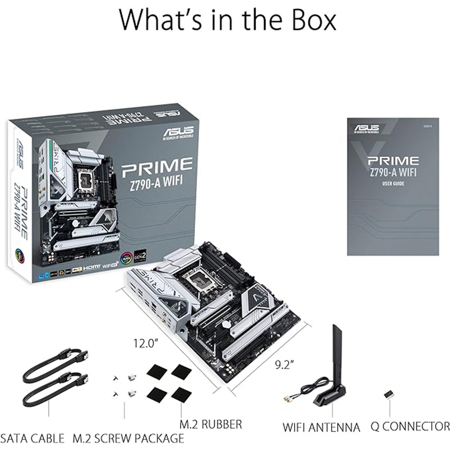 اللوحة الأم ASUS Prime Z790-A WiFi 6E LGA 1700 (Intel 14 و13 و12) ATX (16+1 DrMOS، PCIe 5.0، DDR5،4X M.2 Slots، 2.5 جيجا بايت LAN، USB 3.2 Gen 2 اللوحة الأمامية Type-C، Thunderbolt 4) /USB4، موانئ دبي) 