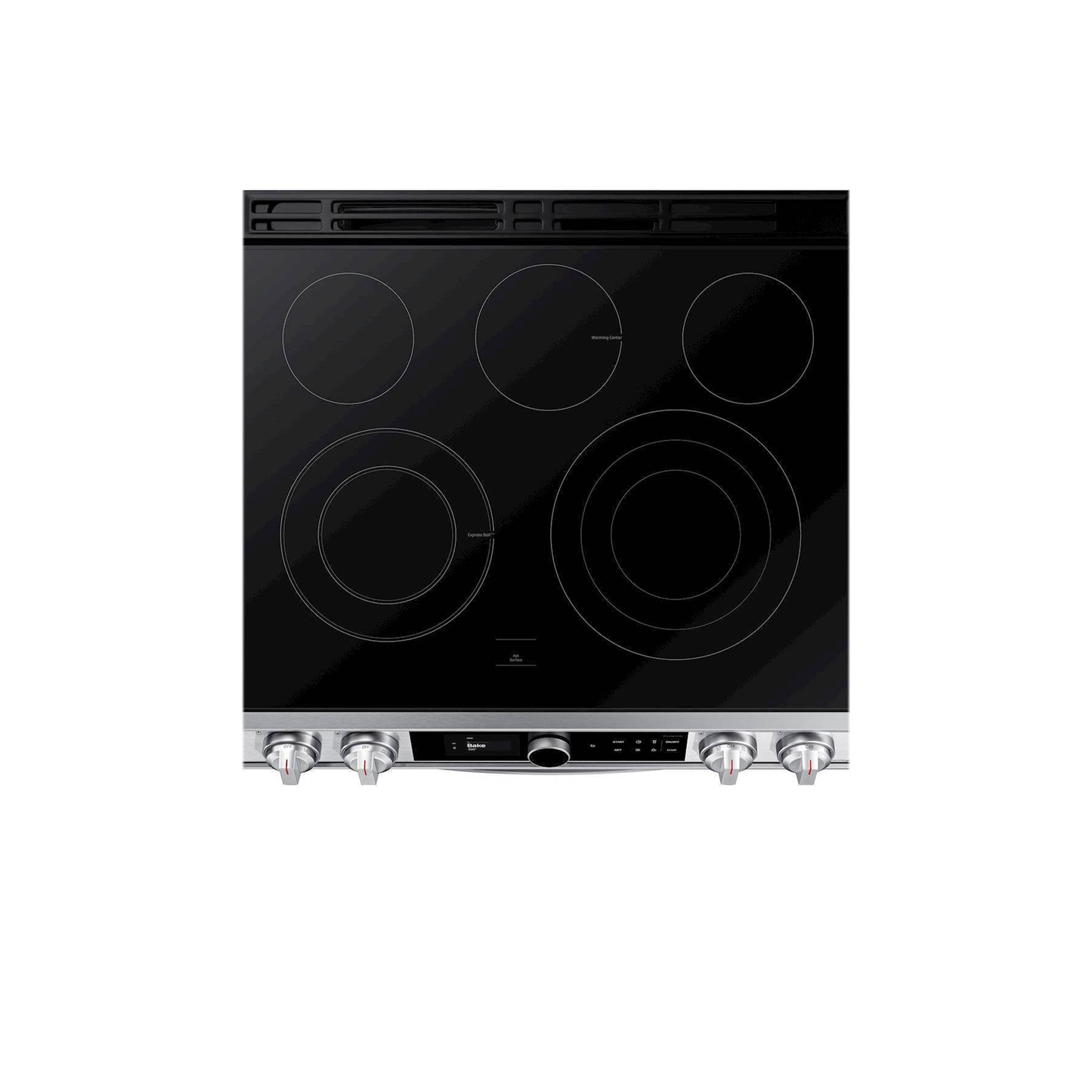 Samsung - 6.3 cu. ft. Front Control Slide-in Electric Convection Range with Smart Dial, Air Fry & Wi-Fi, Fingerprint Resistant - Stainless Steel