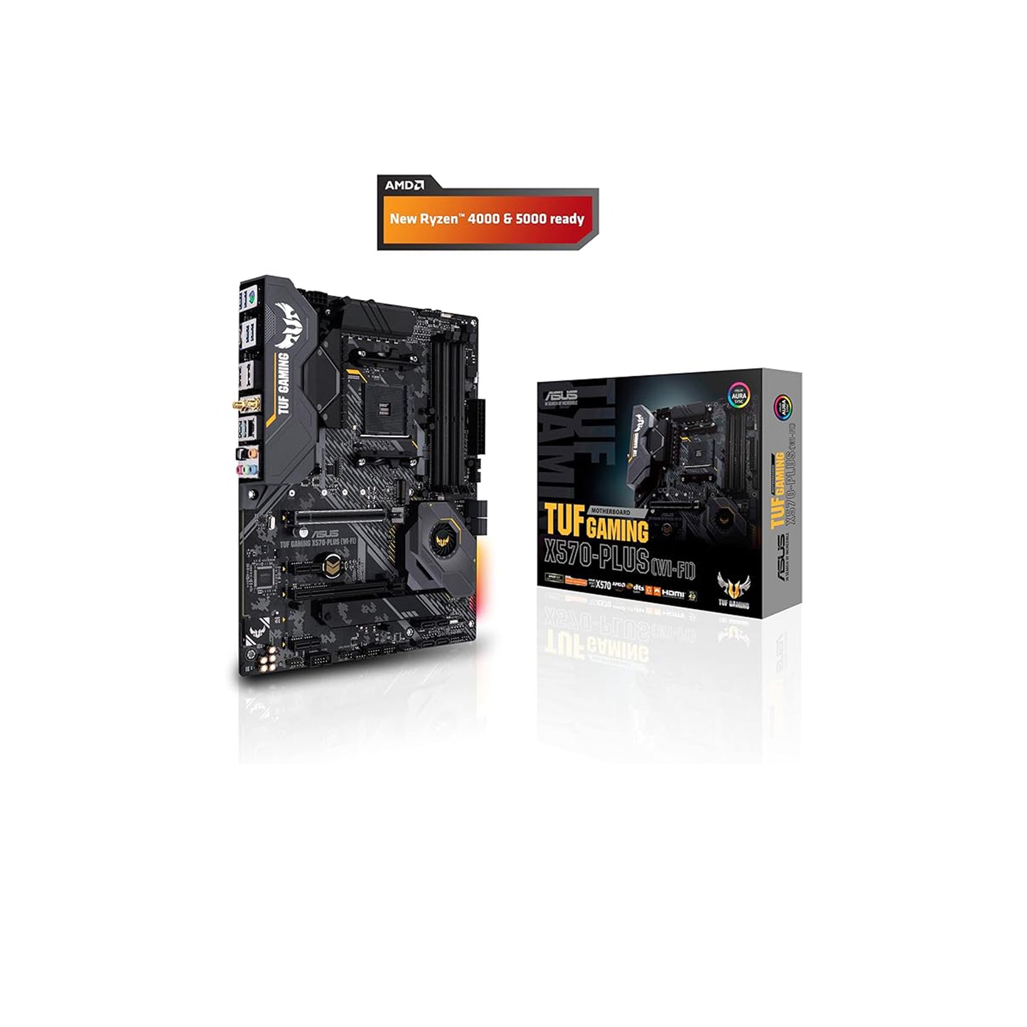 SUS AM4 TUF Gaming X570-Plus (Wi-Fi) AM4 Zen 3 Ryzen 5000 & 3rd Gen Ryzen ATX Motherboard with PCIe 4.0, Dual M.2, 12+2 with Dr. MOS Power Stage