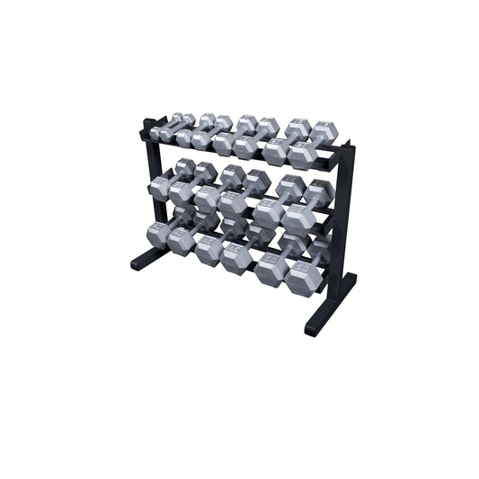 Body-Solid 5-50 lb. Hex Dumbbell Package with Rack