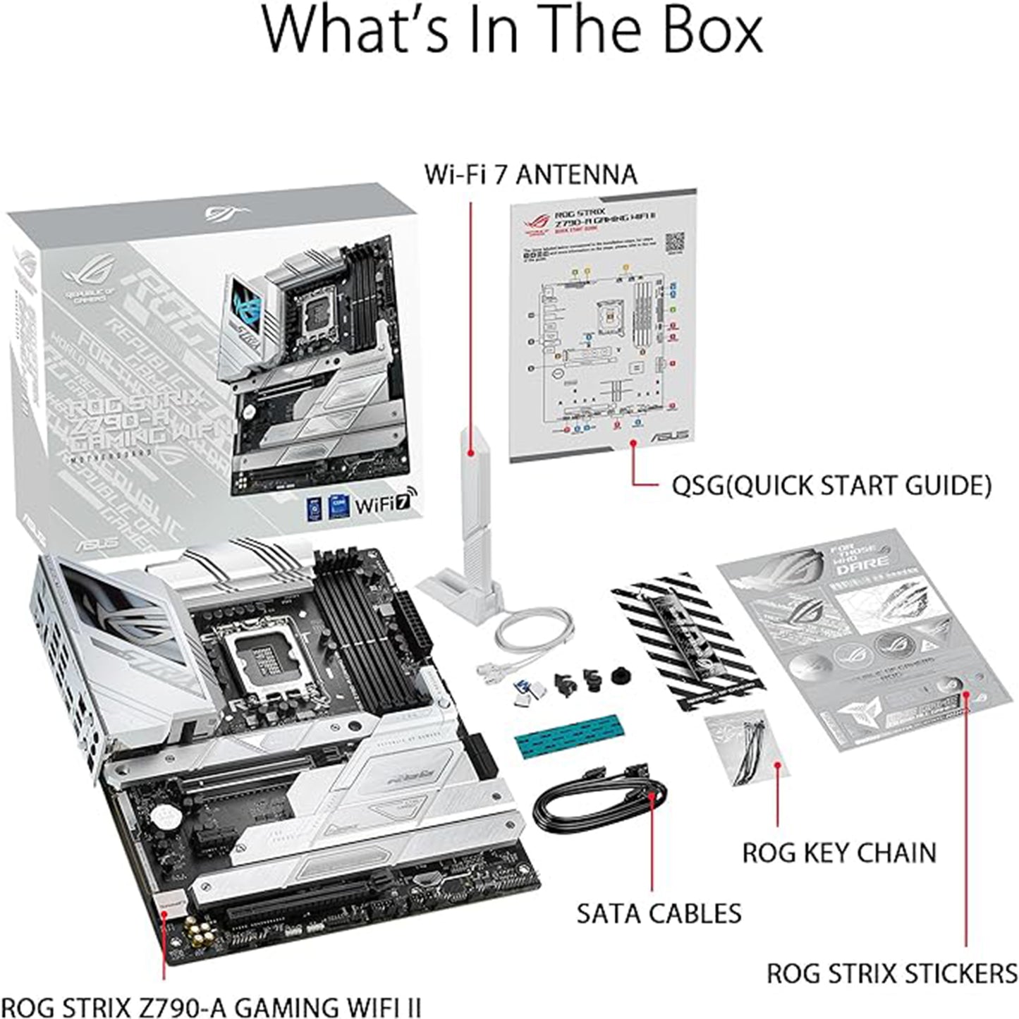 ASUS ROG Strix Z790-A Gaming WiFi II (WiFi 7) LGA 1700 (Intel 14th &amp; 13th &amp; 12th Gen) اللوحة الأم للألعاب ATX (فتحات DDR5,5X M.2، PCIe 5.0 x16، موصل USB باللوحة الأمامية مع PD 3.0 حتى 30 واط). 