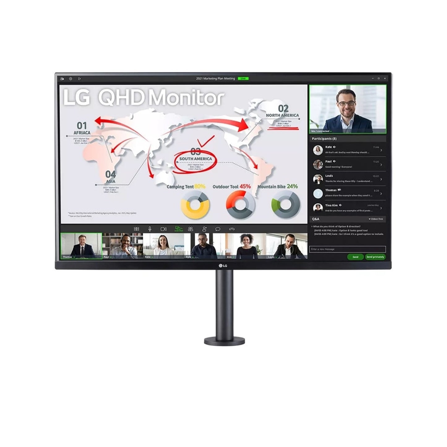 32" Ergo QHD IPS Monitor with USB Type-C™