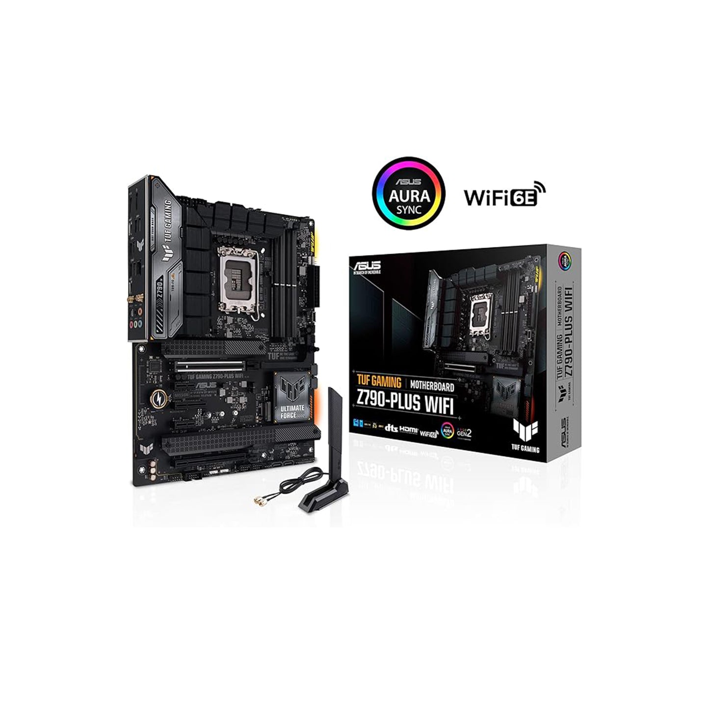 ASUS TUF Gaming Z790-Plus WiFi LGA 1700(Intel 14th,12th &amp;13th Gen) اللوحة الأم للألعاب ATX (PCIe 5.0،DDR5،4xM.2 فتحات، 16+1 DrMOS، WiFi 6,2.5 جيجا بايت LAN، أمامي USB 3.2 Gen 2 Type- C، ثاندربولت 4 (USB4)، هالة RGB) 