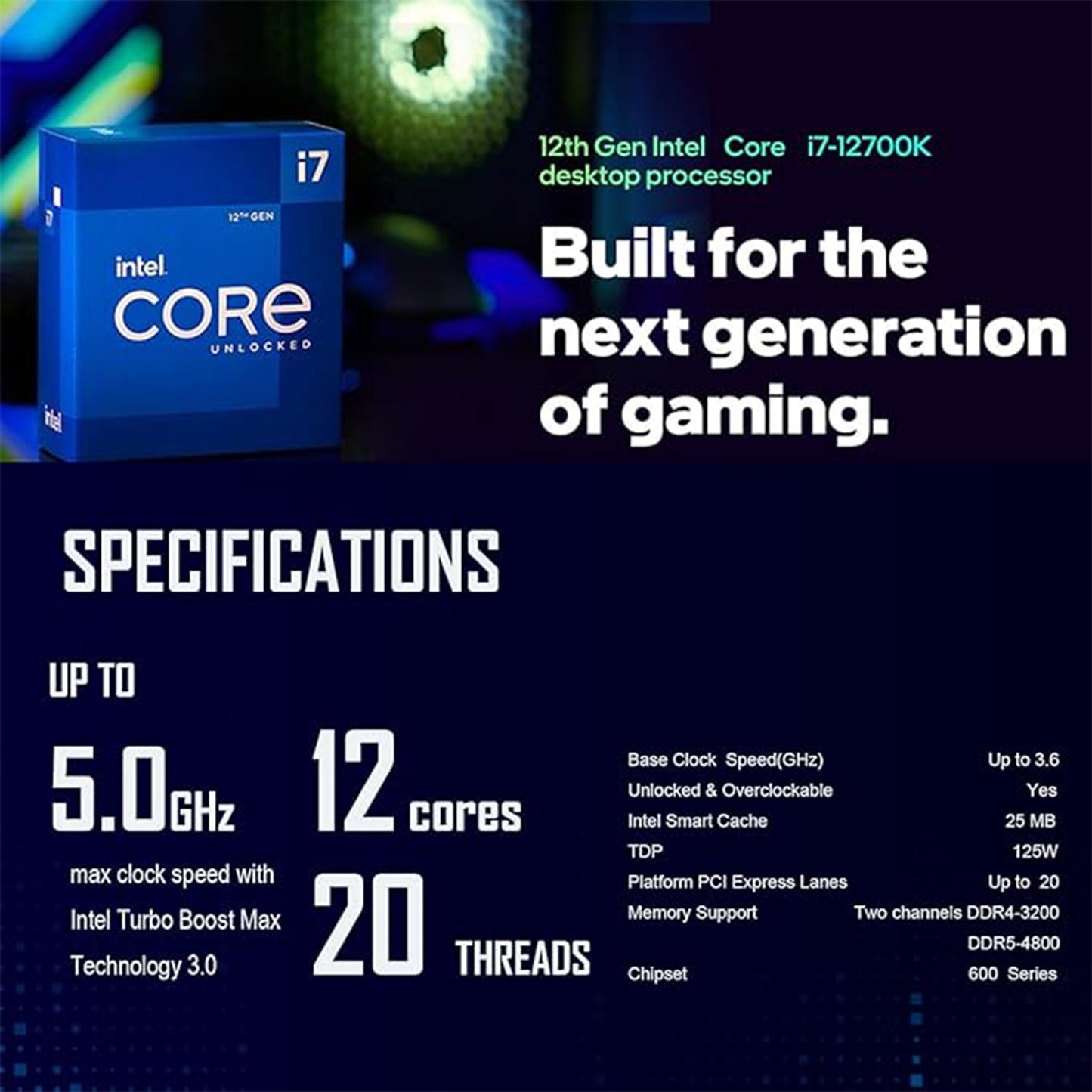 Micro Center Core i7-12700K Alder Lake 12-Core 3.6 GHz Desktop Processor with ASUS Z690 ATX Gaming Motherboard
