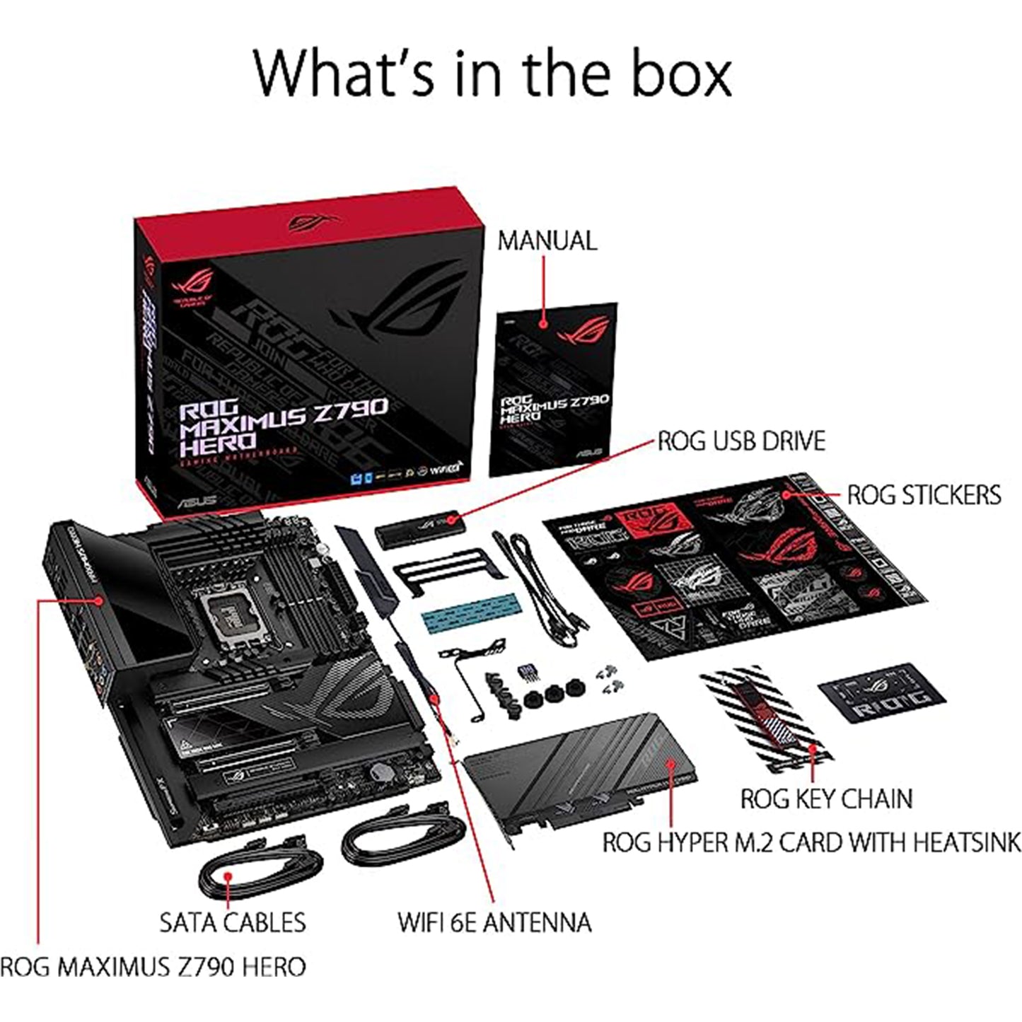 اللوحة الأم للألعاب ASUS ROG Maximus Z790 Hero WiFi6E LGA 1700 (الجيل الرابع عشر والثالث عشر والثاني عشر) ATX (PCIe 5.0، DDR5،20+1 مراحل طاقة، 2.5 جيجابت LAN، بلوتوث V5.2، 2x Thunderbolt 4 منافذ، 5xM.2، Thunderbolt 4/ يو اس بي 4 ) 