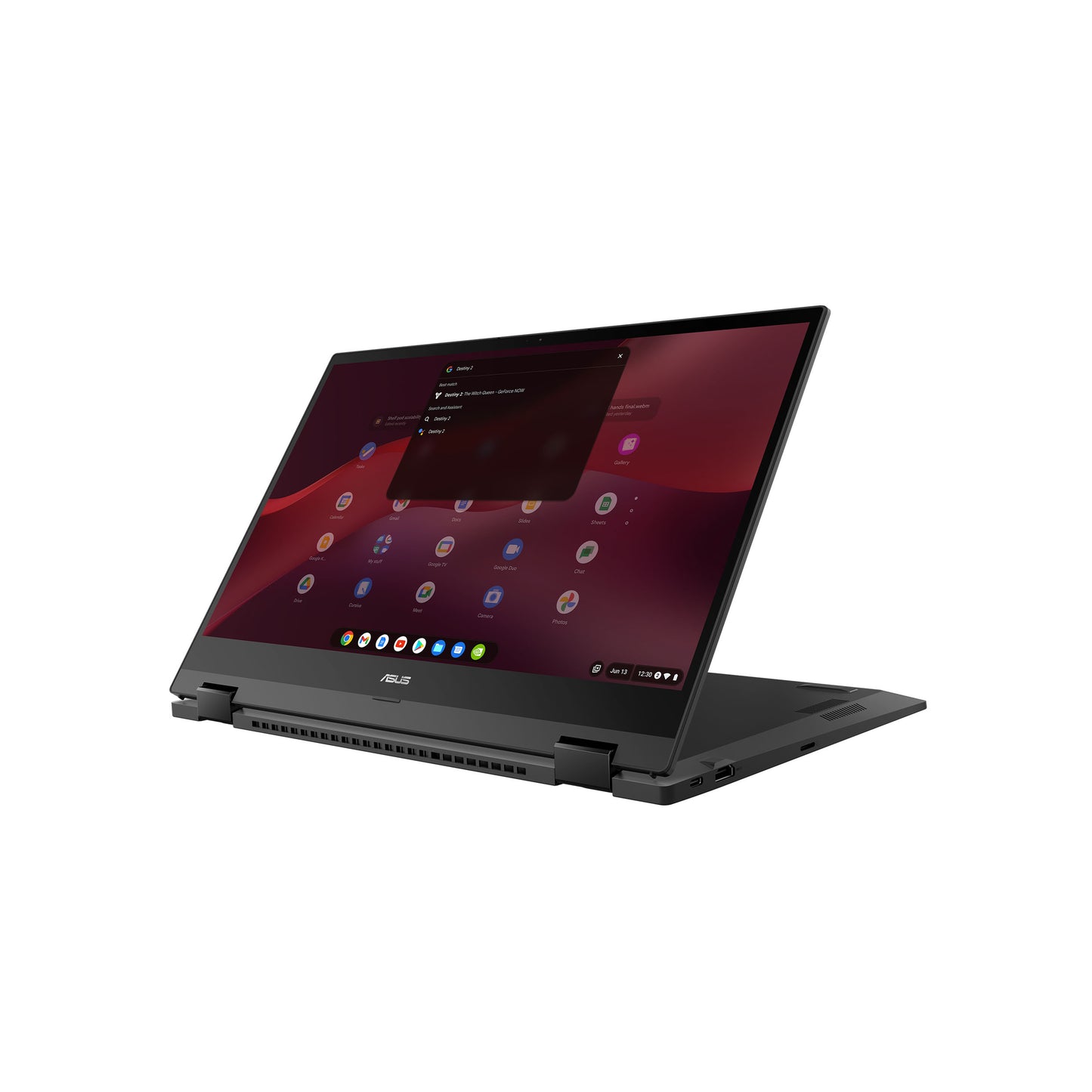 ASUS Chromebook Vibe CX55 Flip، كمبيوتر محمول للألعاب السحابية، CX5501FEA-AS562T، رمادي معدني