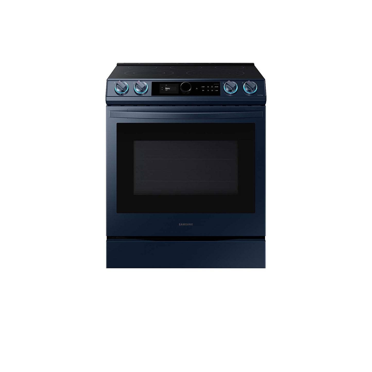 6.3 cu ft. Smart Slide-in Electric Range with Smart Dial & Air Fry in Black Stainless Steel.