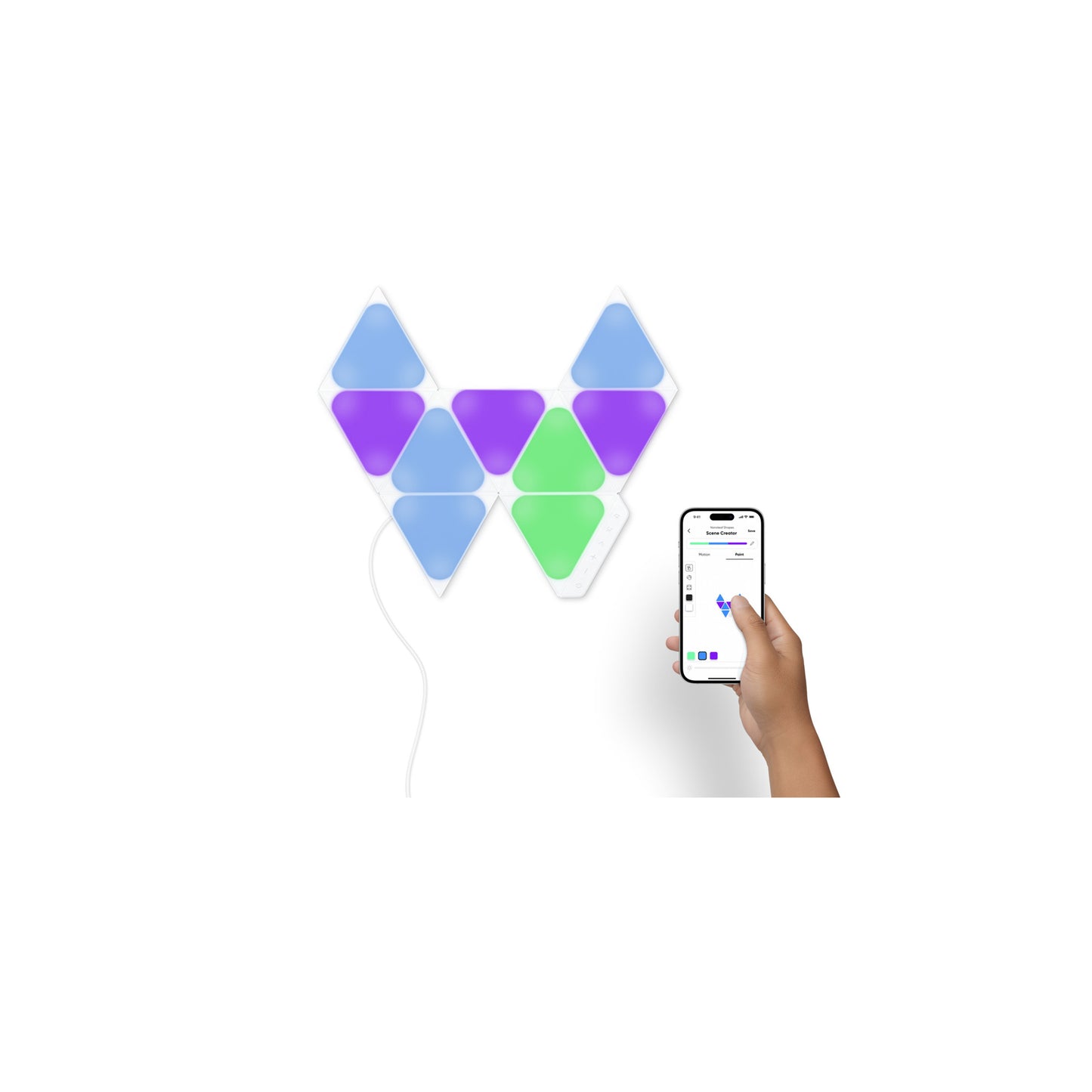 مجموعة Nanoleaf لأشكال المثلثات الذكية (9 لوحات إضاءة LED) 