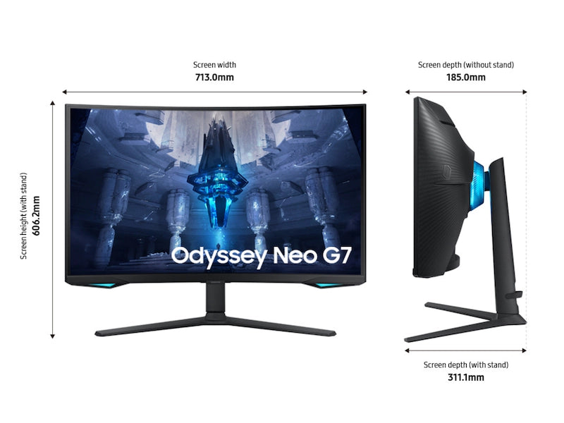 32" Odyssey Neo G7 4K UHD 165Hz 1ms(GTG) Quantum HDR2000 Curved Gaming Monitor