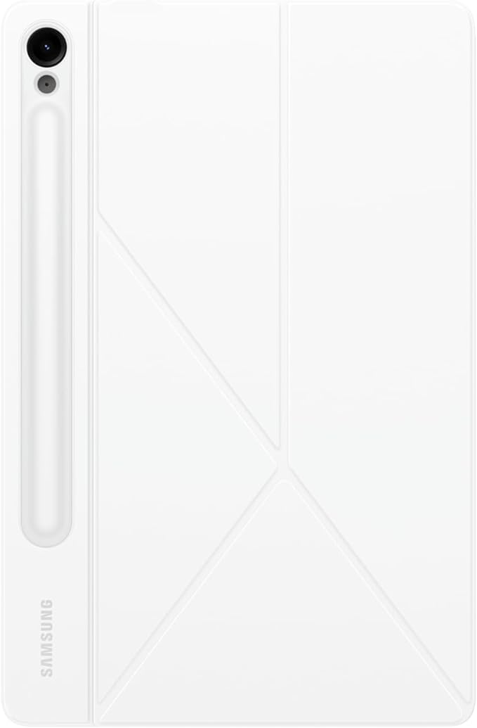 غطاء الكتاب الذكي Samsung Galaxy Tab S9 FE، حافظة حماية للكمبيوتر اللوحي، خيارات حامل أفقي ورأسي، ظهر مغناطيسي قابل للفصل، تشغيل/إيقاف الشاشة تلقائيًا، إصدار الولايات المتحدة، أبيض 