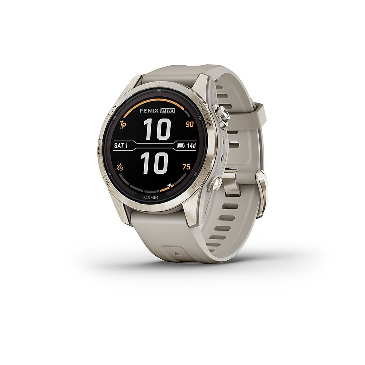 Garmin - fenix 7S Pro Sapphire Solar GPS Smartwatch 42 mm Fiber-reinforced polymer - Soft Gold