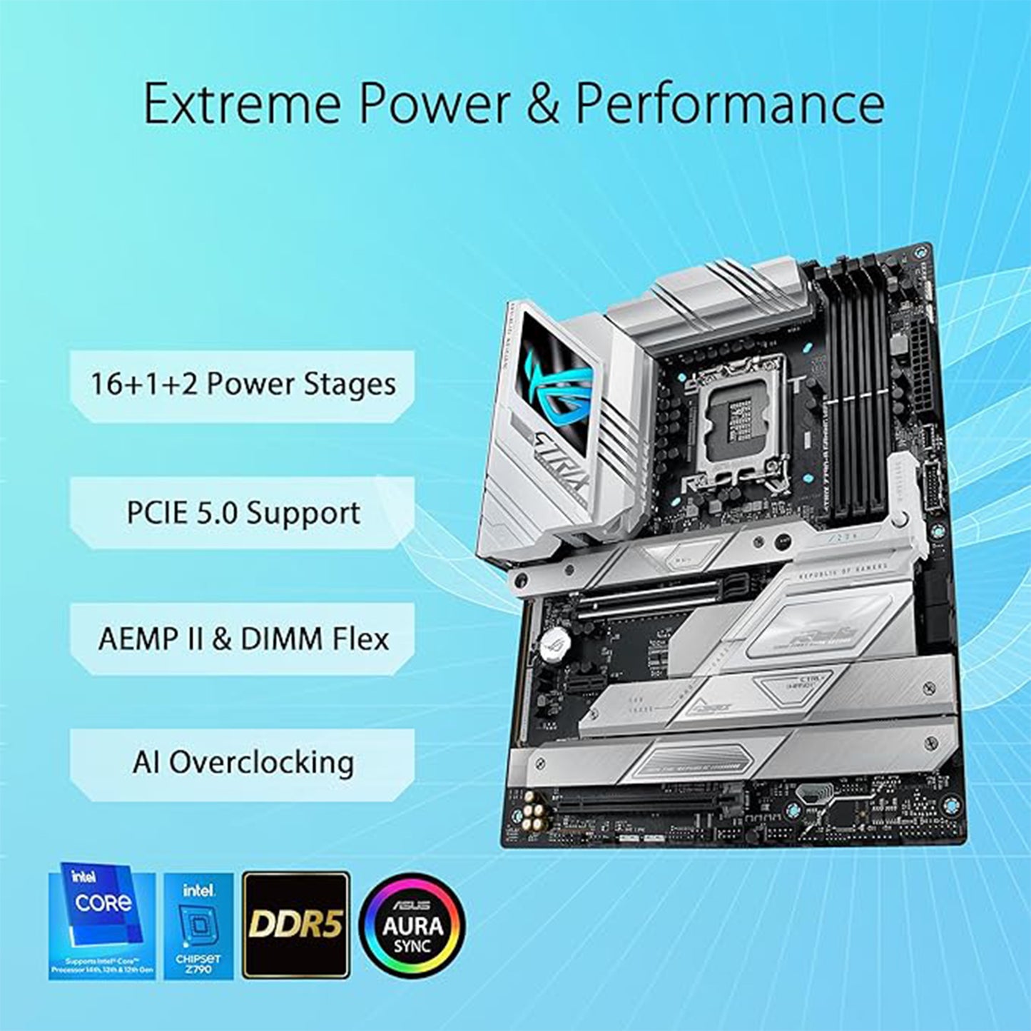 ASUS ROG Strix Z790-A Gaming WiFi II (WiFi 7) LGA 1700(Intel 14th & 13th & 12th Gen) ATX Gaming Motherboard(DDR5,5X M.2 Slots,PCIe 5.0 x16,Front-Panel USB Connector with PD 3.0 up to 30W).