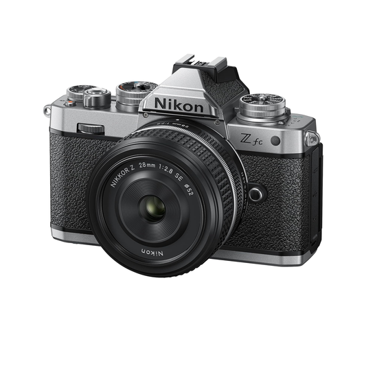 Nikon Z fc with Special Edition Prime Lens  Retro-inspired compact mirrorless stillsvideo camera with matching 28mm f2.8 prime lens