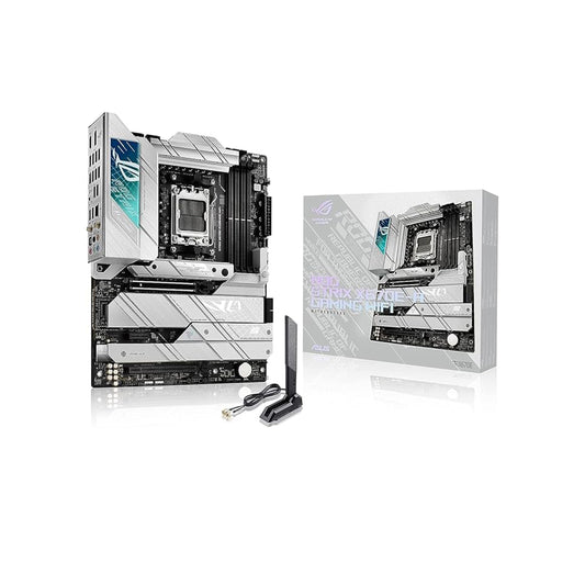 لوحة أم ASUS ROG Strix X670E-A للألعاب WiFi 6E مقبس AM5 (LGA 1718) Ryzen 7000 للألعاب (16+2 مرحلة طاقة، PCIe® 5.0، DDR5، 4xM.2 فتحات، USB 3.2 Gen 2x2، WiFi 6E، AI Cooling II) 