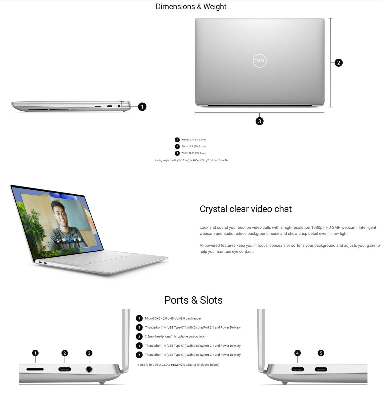 كمبيوتر محمول XPS 14 [سعة تخزين 512 جيجابايت SSD - الذاكرة 16 جيجابايت: -Core™ Ultra 7] 