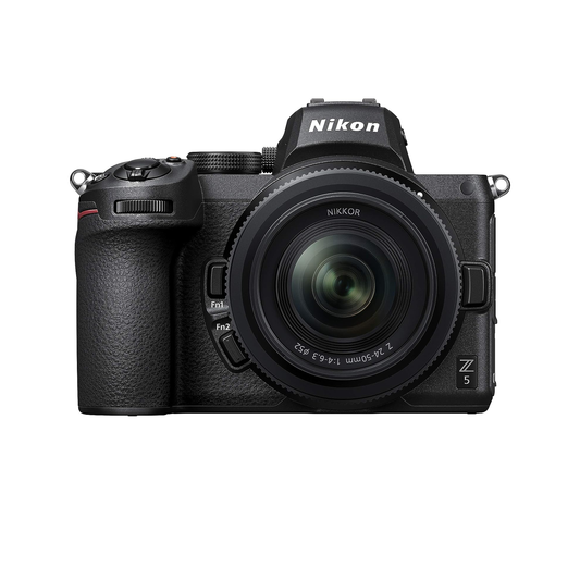 Nikon Z 5 with Compact Zoom Lens  Our most compact full-frame mirrorless stillsvideo camera with 24-50mm zoom lens