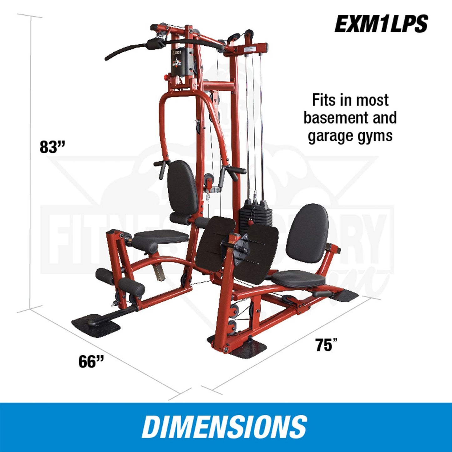 صالة الألعاب الرياضية المنزلية EXM1LPS مع جهاز ضغط الأرجل، تم تصميمها بواسطة Body-Solid حصريًا لمصنع اللياقة البدنية 