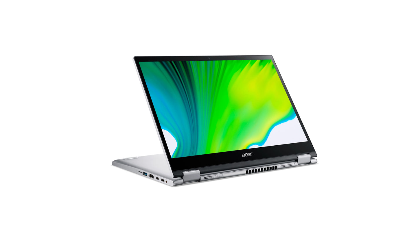 لاب توب Acer Spin، معالج Intel® Core™ i5-1135G7 رباعي النواة بسرعة 2.40 جيجا هرتز، وذاكرة وصول عشوائي سعتها 8 جيجا بايت، ومحرك أقراص SSD سعة 512 جيجا بايت. 