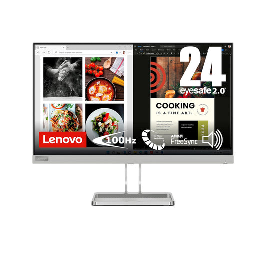 شاشة Lenovo ThinkVision E24-28 مقاس 23.8 بوصة 1920 × 1080 بكسل FHD 16:9 60 هرتز 4 مللي ثانية IPS WLED 62B6MAT3SA 