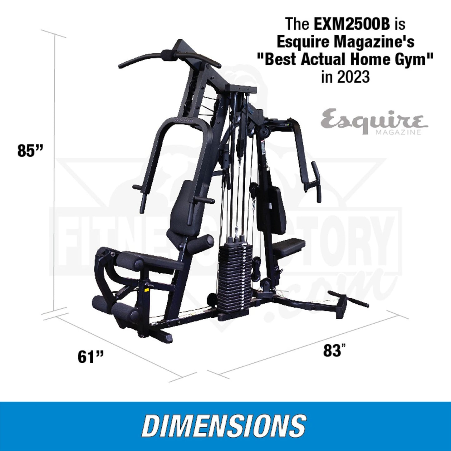 صالة الألعاب الرياضية المنزلية من بودي سوليد EXM2500 مع جهاز ضغط الأرجل 