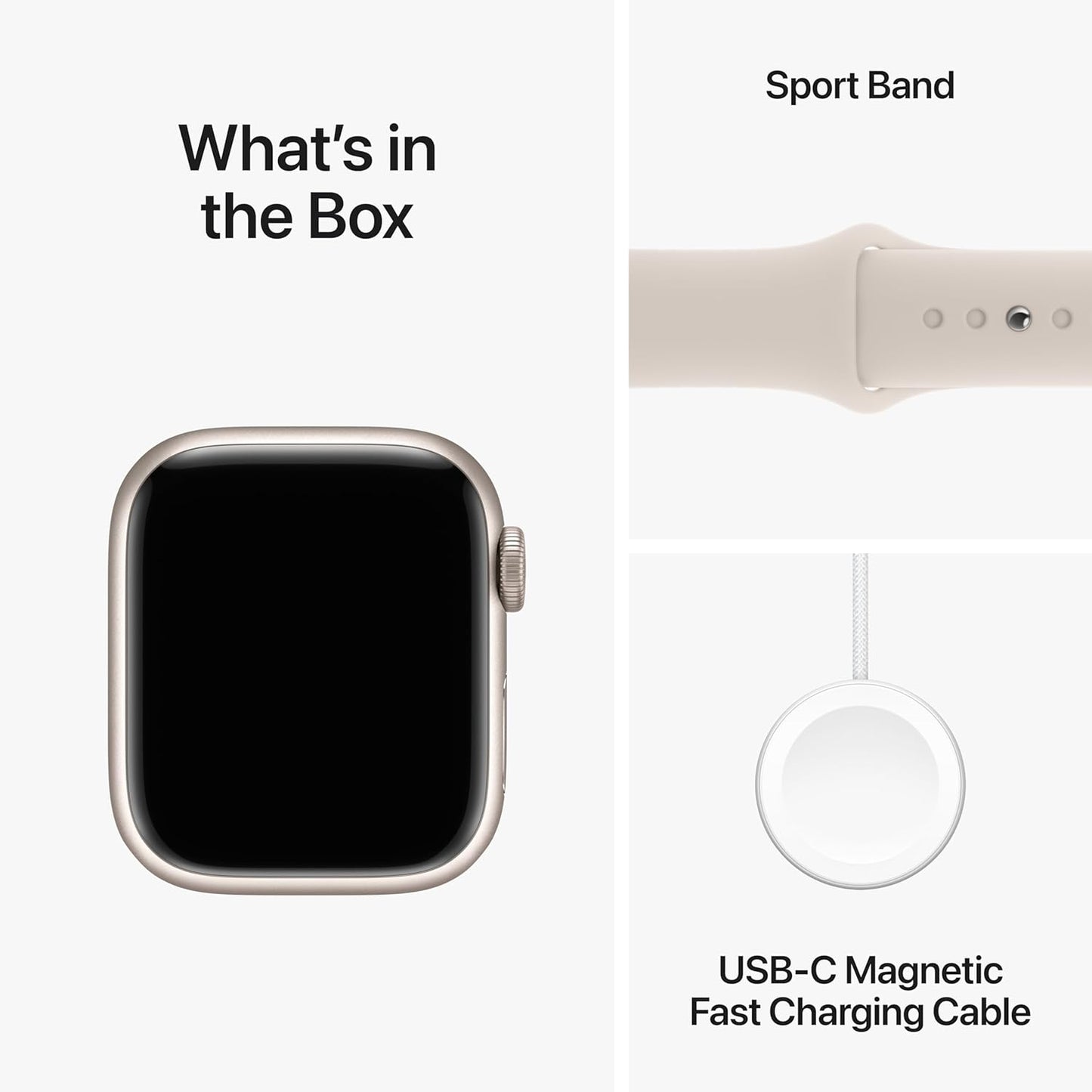 Apple Watch Series 9 [GPS + Cellular 41mm] ساعة ذكية مع هيكل ألومنيوم ستارلايت مع حلقة رياضية ستارلايت. جهاز تتبع اللياقة البدنية، تطبيقات تخطيط القلب، شاشة شبكية العين التي تعمل دائمًا، محايد للكربون