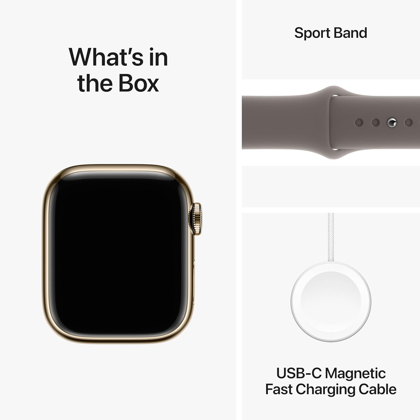 Apple Watch Series 9 [GPS + Cellular 41mm] Smartwatch with Gold Stainless Steel Case with Gold Sport Band S/M. Fitness Tracker, Blood Oxygen & ECG Apps, Always-On Retina Display