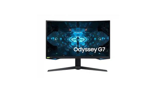 سامسونج شاشة ألعاب منحنية مقاس 32 بوصة من سلسلة Odyssey G7 WQHD (2560x1440)، 240 هرتز، 1 مللي ثانية، HDMI، G-Sync، FreeSync Premium Pro، LC32G75TQSNXZA 
