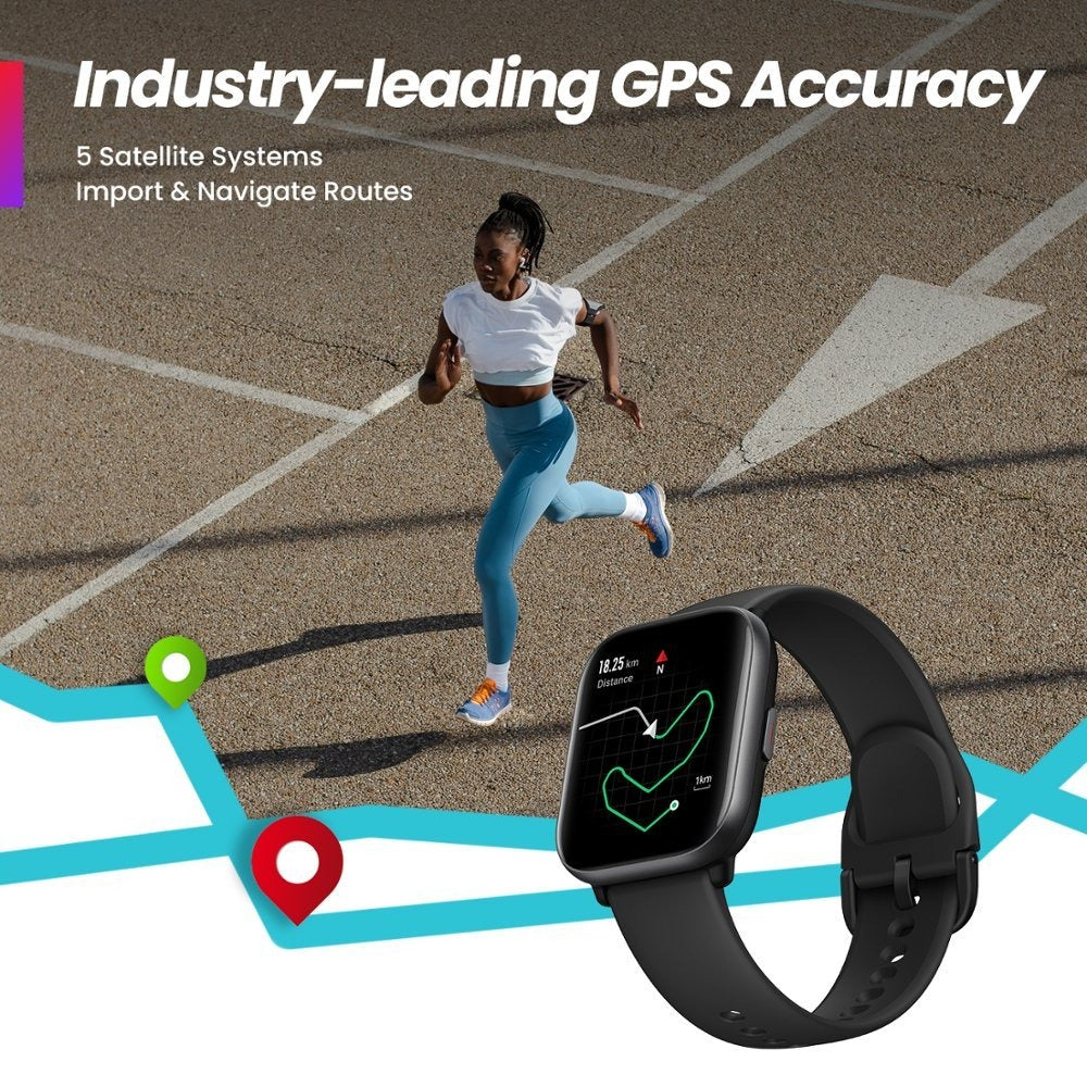 Amazfit - Active Smartwatch  Aluminum Alloy - Black