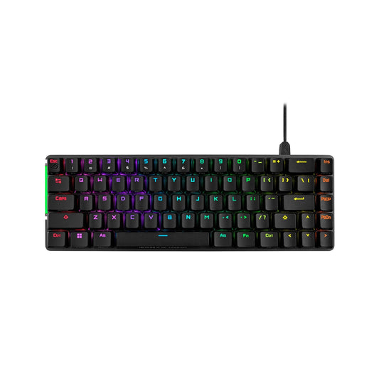 ASUS ROG Falchion Ace 65% RGB Compact Gaming Mechanical Keyboard, Lubed ROG NX Brown Switches & Switch Stabilizers, Sound-Dampening Foam, PBT Keycaps, Wired with KVM, Three Angles, Cover Case-White